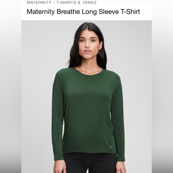 GAP Tops - Maternity Breathe Long Sleeve T-Shirt- RED- size L